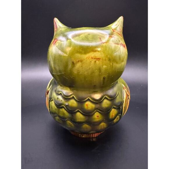 Vintage Mid Century Modern "Hidden" Bottom Bank Ceramic Owl, removable bottom - Picture 6 of 8